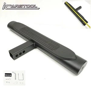Black Truck Steel Tow Hitch Step Bar Guard 28" Length 4" Oval For 2" Receiver - Picture 1 of 12