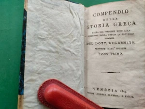COMPENDIO DI STORIA GRECA DI GOLDSMITH 2 TOMI VENEZIA 1803 - Foto 1 di 12