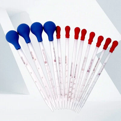 Rubber Head Glass Dropper Graduated Scale Line Transfer Pipette Lab Tool Supply - Image 1 of 4