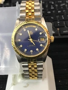 Reloj para hombre GQI GENEVA 36 mm 2 TONOS Swiss Movt President esfera azul funcionando (lote 2482) - Imagen 1 de 13