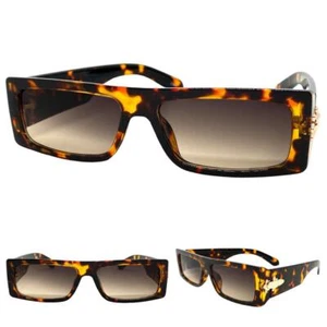 Classic Elegant Retro Biker Gangster Hip Hop Rapper SUN GLASSES Tortoise Frame - Picture 1 of 6