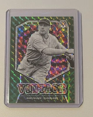 Panini Mosaic Bob Feller 2021 vintage verde Prizm Cleveland Indians #V12 Foto 1 de 2