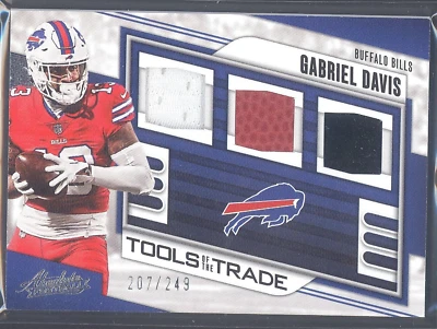 2023 Absolute Gabriel Davis Tools of The Trade /249 Football Jersey Relic Bills - Image 1 of 2