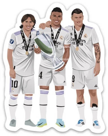 Real Madrid trio - Luka Modric Toni Kroos Casemiro likeness magnet Cover