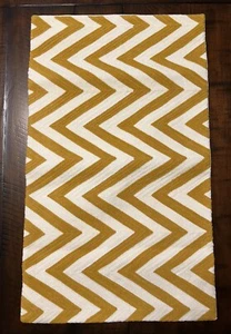 NEW Pottery Barn Chevron Crewel Embroidered Lumbar Pillow Cover | Honey Gold - Picture 1 of 3