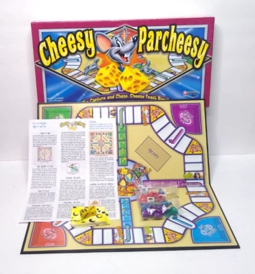 Vtg Cheesy Parcheesy Board Game Capture Cheese Race Winning Moves 2005 Complete  - Image 1 of 4
