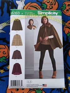 Simplicity 8263 Set of Ponchos Cape style Jackets SEWING PATTERN xs-xl s8263 - Picture 1 of 3