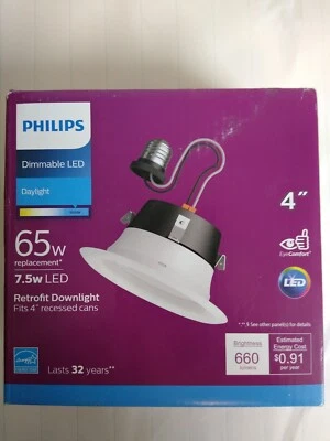 Philips 4 In. Retrofit White LED Recessed Light Kit, Daylight 5966431U3  - Image 1 of 3