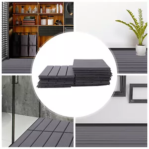 Plastic Composite Patio Deck Tiles 12”x12” Interlocking Decking Tiles - Picture 1 of 20