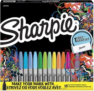 Sharpie Marker Rundspitze F inkl. Etui 18x feine Spitze Permanentmarker Marker - Bild 1 von 1