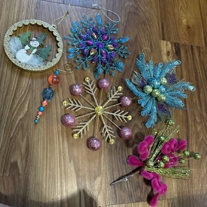 Vintage Christmas Ornaments Lot Estate Find Fairy 7” Round Approx - Picture 1 of 9