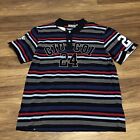 Gio Goi Mens Blue Red Striped Short Sleeve Polo Shirt Size L