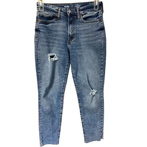 Pantalones de mezclilla Old Navy para mujer 6 OG cortes rectos crudos deshilachados calce suelto mamá tiro alto - Imagen 1 de 9