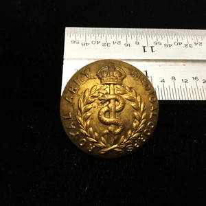 original vintage metal Military/Uniform Button:  ROYAL ARMY MEDICAL corps - Picture 1 of 3