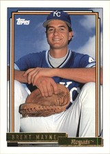 1992 Topps Gold Kansas City Royals Baseball Card #183 Brent Mayne