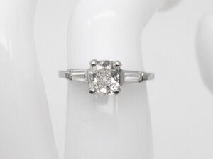 Bague de mariage antique années 1920 9 000 $ EGL Si2 E coussin taille diamant 1,30 ct platine