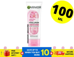 Garnier Sakura Glow Hyaluron Face Wash Foam Helps skin look radiant & pink 100ml - Picture 1 of 9