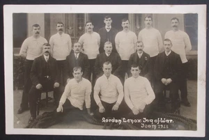 1913 Real photo RPPC Social History SPORT GORDON LENNOX TUG OF WAR TEAM - Foto 1 di 1