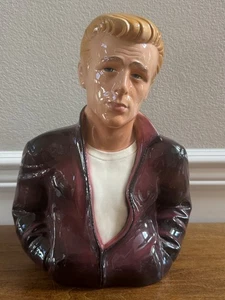 FIGURA DE CERÁMICA VINTAGE JAMES DEAN BUSTO 13,5" CON ACABADO BRILLANTE ARTE EN ARCILLA SAN FRAN - Imagen 1 de 8