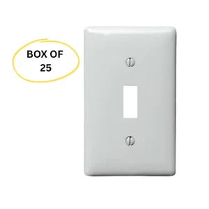 Hubbell NP1OW, placa de pared interruptor de palanca de 1 banda, blanco roto - nuevo - caja de 25 - Imagen 1 de 2