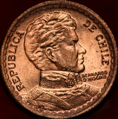 Uncirculated Red 1951 Chile 1 Peso Foreign Coin - Image 1 of 2