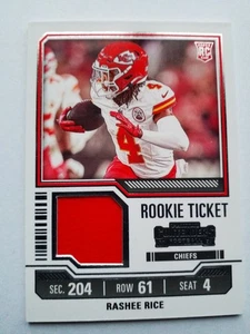 Camiseta deportiva de boleto de novato con muestras de fútbol americano Contenders 2023 Rashee Rice RC KC Chiefs - Imagen 1 de 1