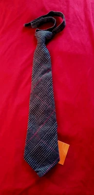 Gymboree Boys 2015 Jolly Fair Isle Houndstooth Plaid Gray Tie, Age 6 & Up, NWT - Image 1 of 2