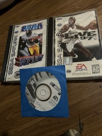 Sega Saturn Sports Lot NFL 97 NBA Live 97 NASCAR 98 Tested Work
