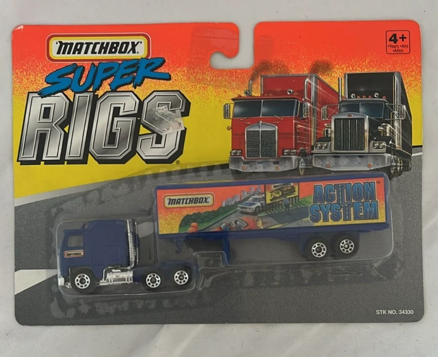 Matchbox Super Rigs 1995 Action System Semi Truck and Trailer B1