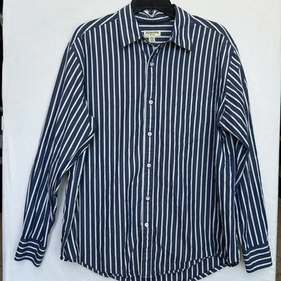 St Johns Bay Mens Button Up Shirt Size L Large Striped Long Sleeve 80’s 2-Ply - Image 1 of 4