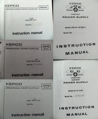 Kepco Power Supply Instruction Manuals Five Models (Read Listing) Sold Individua - Image 1 of 4