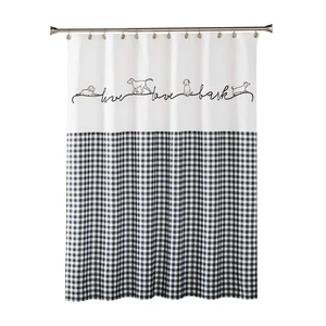 von Saturday Knight Ltd. Bauernhaus Hunde Duschvorhang, weiß 72" x 72" - Bild 1 von 3