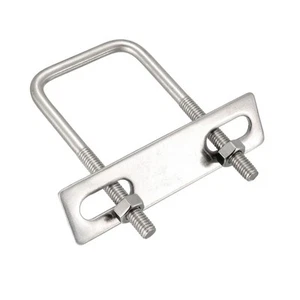 2Pcs Square U-Bolts M6 40mm Inner Width 304 Stainless Steel Nuts Frame Straps - Picture 1 of 5