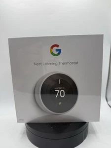 STAINLESS STEEL Google Nest 3rd Gen Learning Thermostat T3017US FACTORY SEALED - Picture 1 of 2