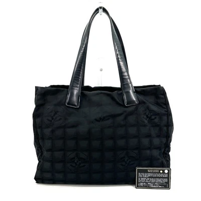 Chanel Coco Mark New Travel Line Nylon Black Tote Bag - Image 1 of 4