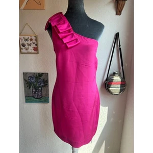 Jay Godfrey - Gr. 8 Hot Pink Cocktail Minikleid - Schleife One Shoulder Magenta - Bild 1 von 6