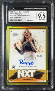 Autógrafos Topps 2025 cromados WWE NXT REFRACTOR DORADO Adrianna Rizzo/50 9,5 como nuevos+ - Imagen 1 de 2