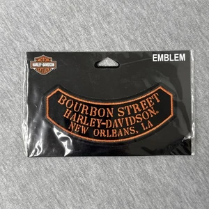 Nuevo de Lote Antiguo Harley Davidson Bourbon Street New Orleans Concesionario Parche Emblema Rocker Negro - Imagen 1 de 2