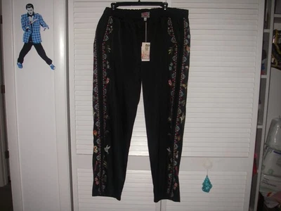 JOHNNY WAS BLACK EMBROIDERED DRESS SLACKS SZ XL INDRA LINED PANTS MSRP $298 - Image 1 of 4