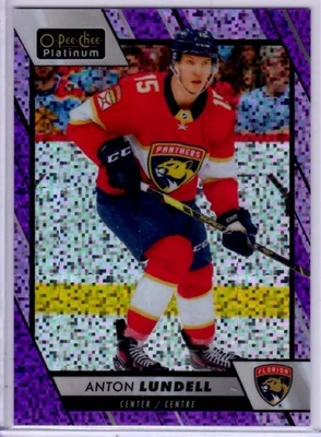 2023-24 O-Pee-Chee Platinum Anton Lundell Violet Pixels Card # 52 - Image 1 of 2