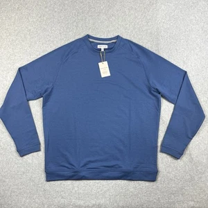 Peter Millar Crown Sport Performance Crewneck Pullover Sweater Sport Blue Medium - Picture 1 of 11