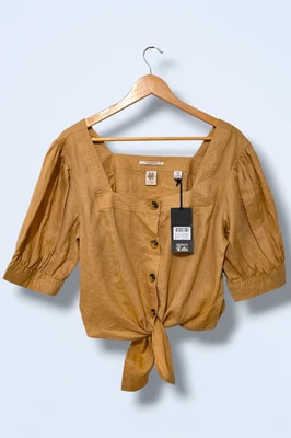 Scotch & Soda New Square Neck 100% Linen Blouse Size XL - Image 1 of 4