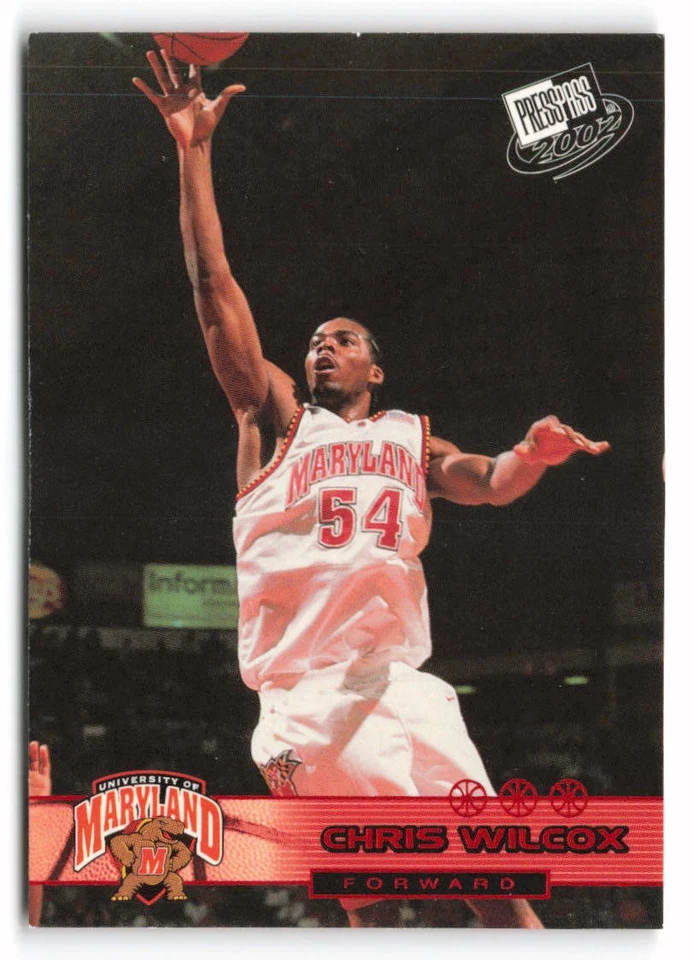 Press Pass #30 2002 Chris Wilcox Maryland Terrapins Foto 1 de 2
