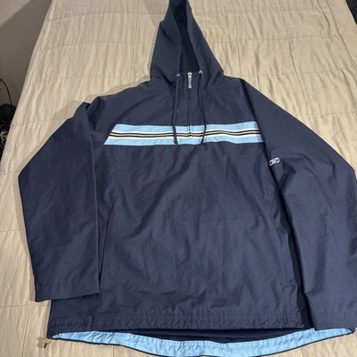 Vintage Reebok Windbreaker Mens Large Navy Blue Golf / Sport Jacket Logo Y2K ! - Image 1 of 4