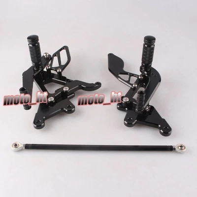 Juego de estriberas de motocicleta CNC para Yamaha YZF R6 2003 2004 2005 negras Foto 1 de 4