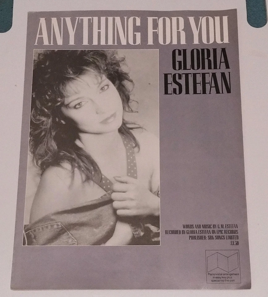GLORIA ESTEFAN Anything for you 1987 Sheet Music & Lyrics (F7) - Image 1 of 4