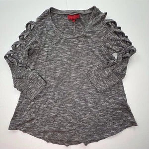 Jennifer Lopez Jersey Gris Suéter Entrecruzado Mangas Recortadas Mujer’s Mediano - Imagen 1 de 12