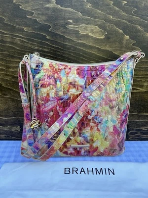 Nuevo sin etiquetas Bolso Bandolera Brahmin Katie Cuero Colorido Único Cartera de Hombro Foto 1 de 4