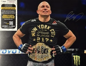 GEORGES ST-PIERRE SIGNED UFC AUTOGRAPHED 11X14 PHOTO GSP JSA COA - Picture 1 of 2