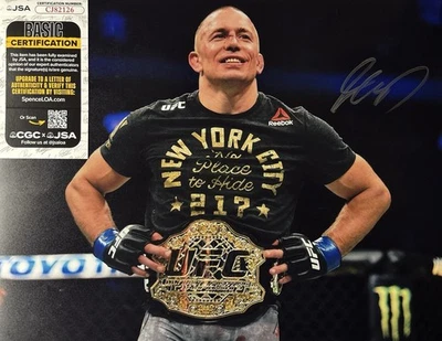 GEORGES ST-PIERRE SIGNED UFC AUTOGRAPHED 11X14 PHOTO GSP JSA COA - Image 1 of 2